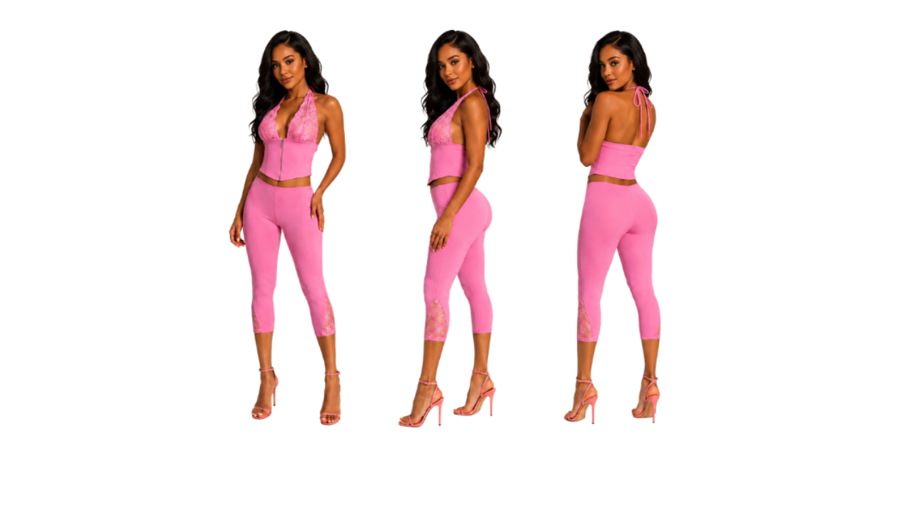 Two-piece matching set (Pink)